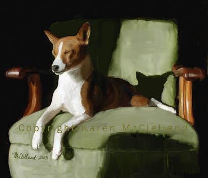 Basenji dog print titled Catching Some Rays