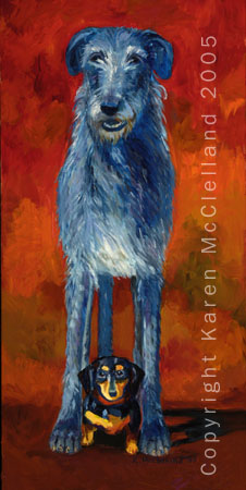 Deerhound & Dachshund print